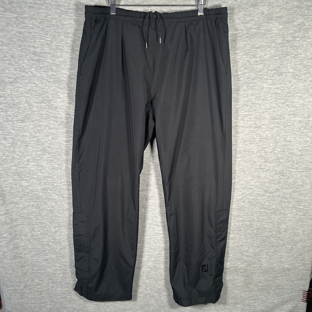 FootJoy DryJoys Rain Pants Mens M Black Golf Waterproof Lightweight Stretch
